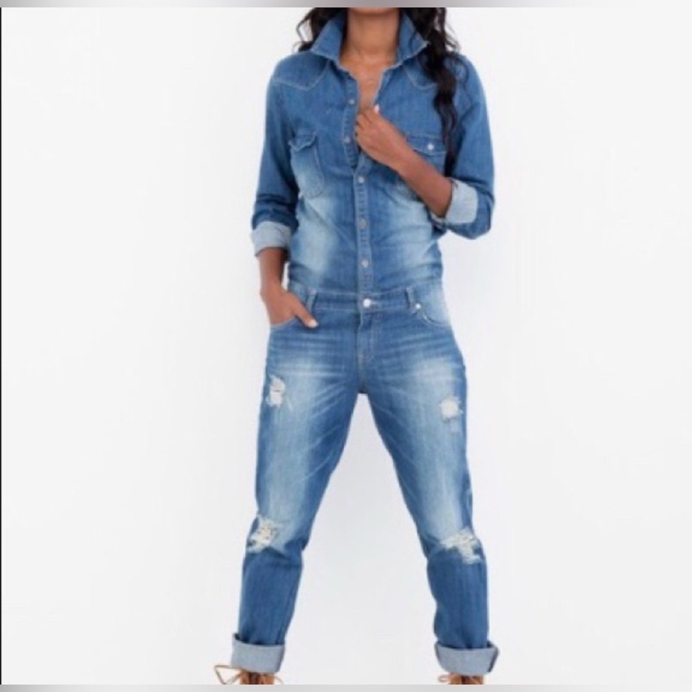 NWT- Denim Jumpsuit